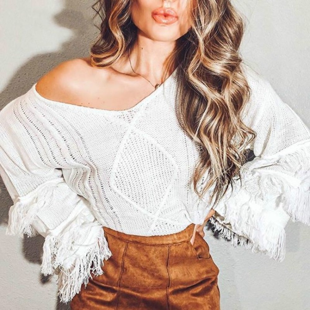 ❤️#1 Liked❤️ Knit Fringe Sweater❤️ - Picture 5 of 5